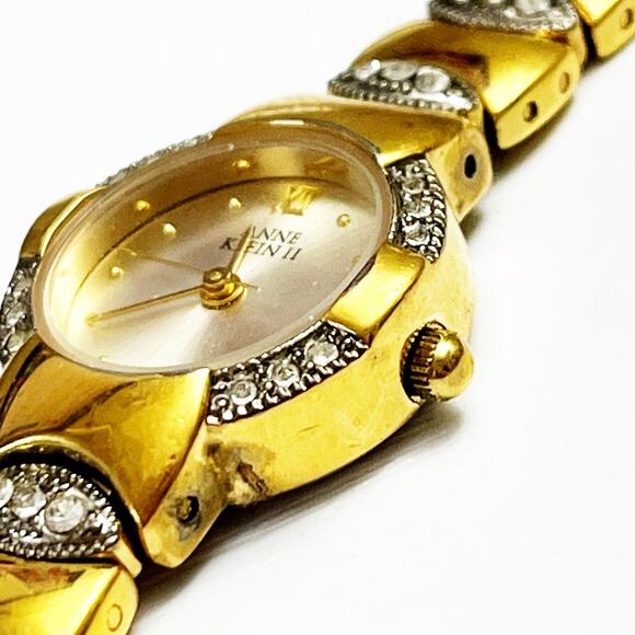 Anne Klein II Vintage Gold & Rhinestone Watch - Picture 4 of 7
